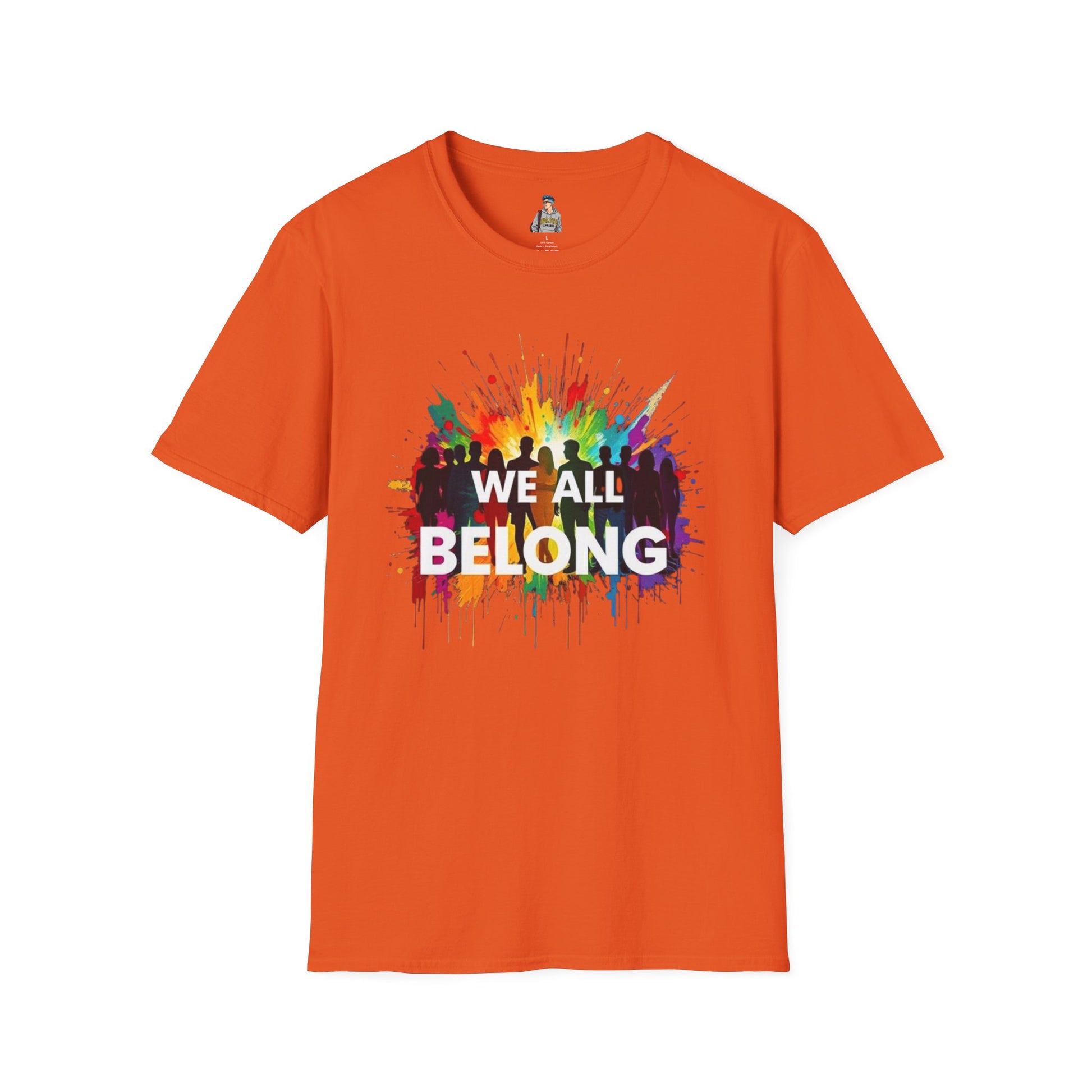 We All Belong Unisex Softstyle T-Shirt - Colorful Pride Tee