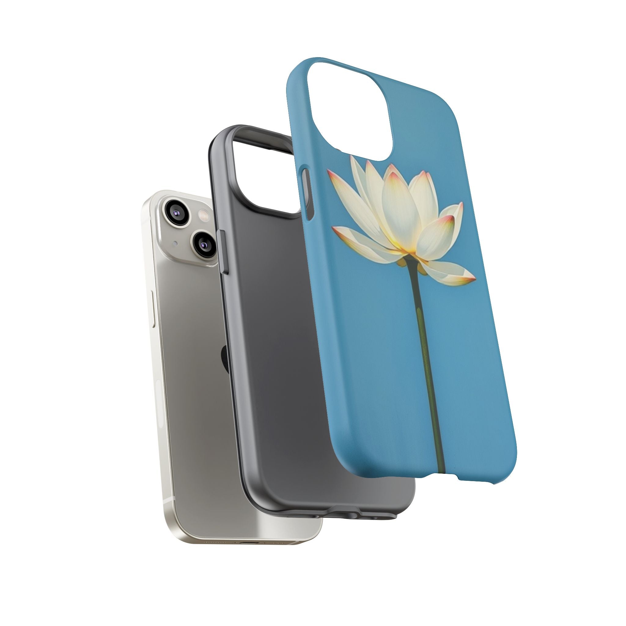 Open White Peace Lily Design Tough Case For Android & iPhone