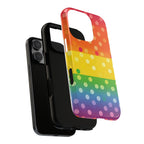 Rainbow Polka Dot Tough Phone Case for iPhone