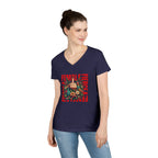 Fierce & Female V-Neck T-Shirt - Empowering Floral Tee for Women