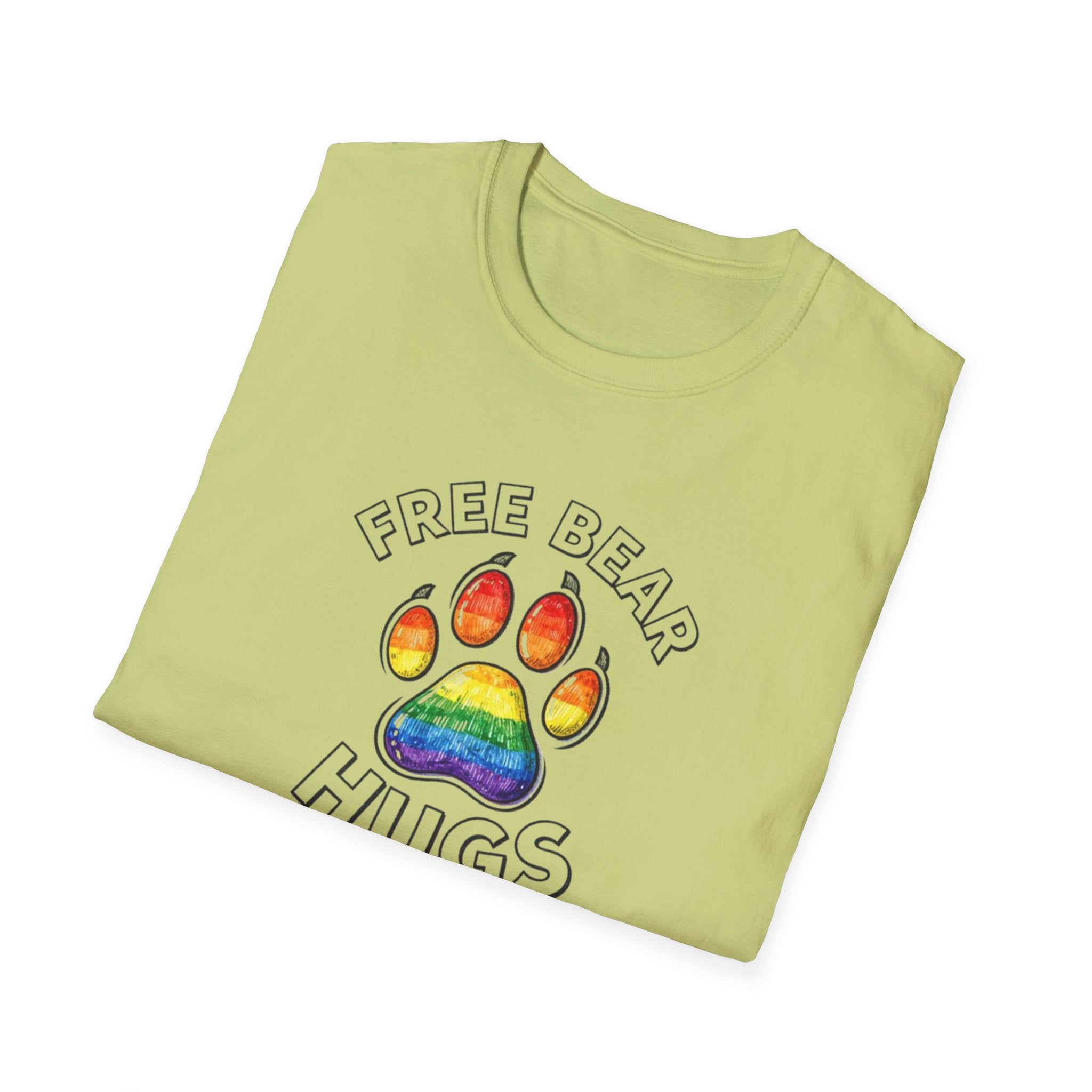 Free Bear Hugs Rainbow Paw T-Shirt