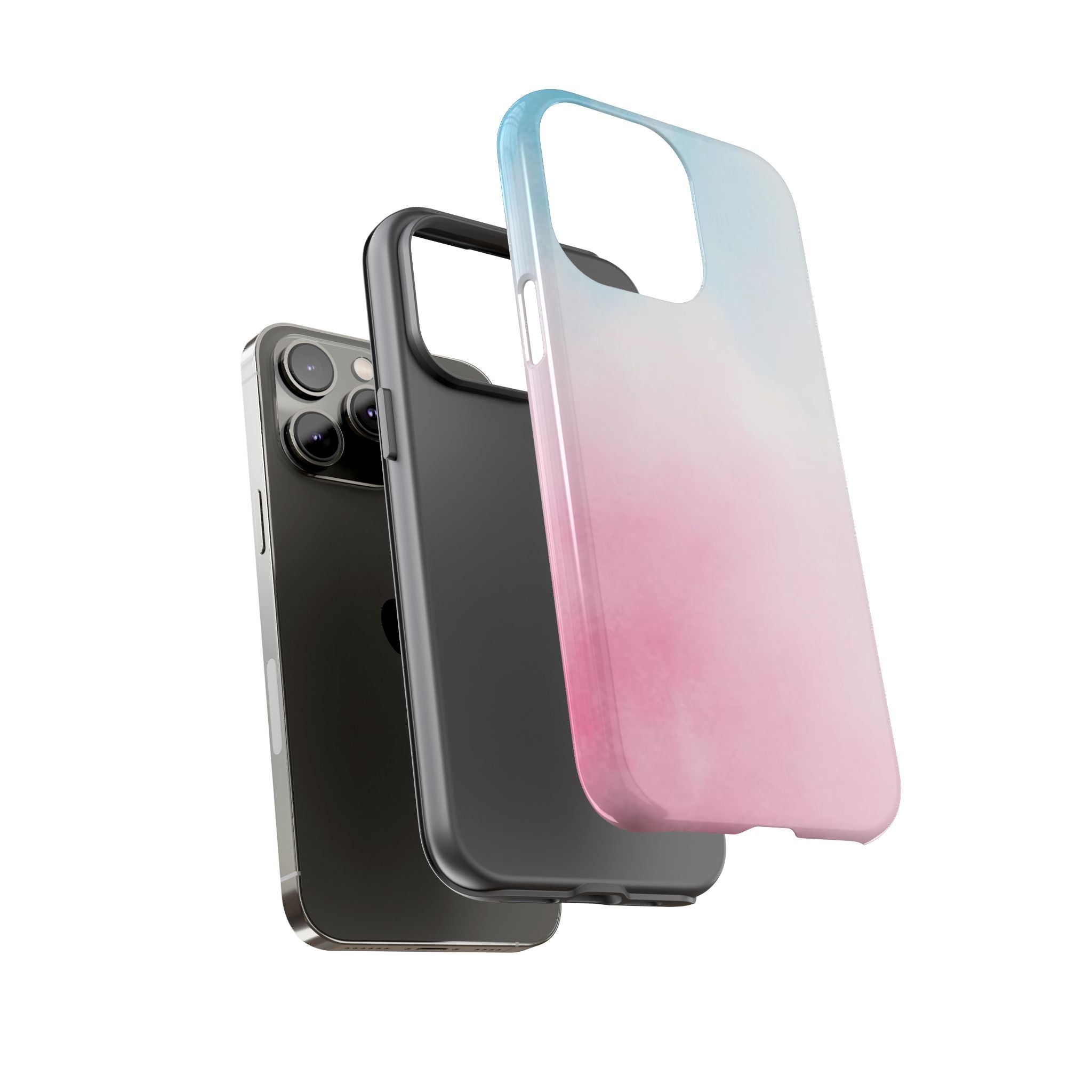 Pastel Cloud Tough Phone Case for iPhone Pink & Blue Gradient Protective Cover