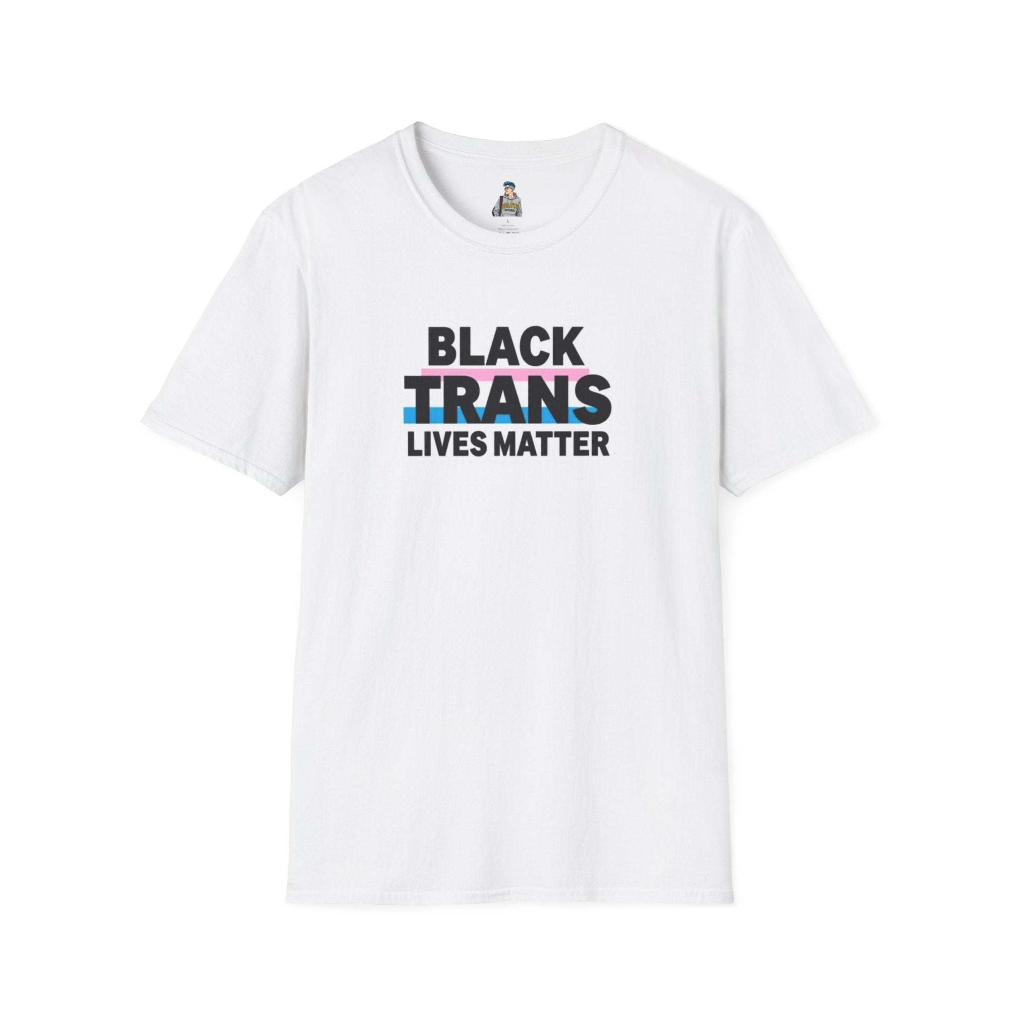 Unisex Softstyle T-Shirt - Black Trans Lives Matter Statement Tee