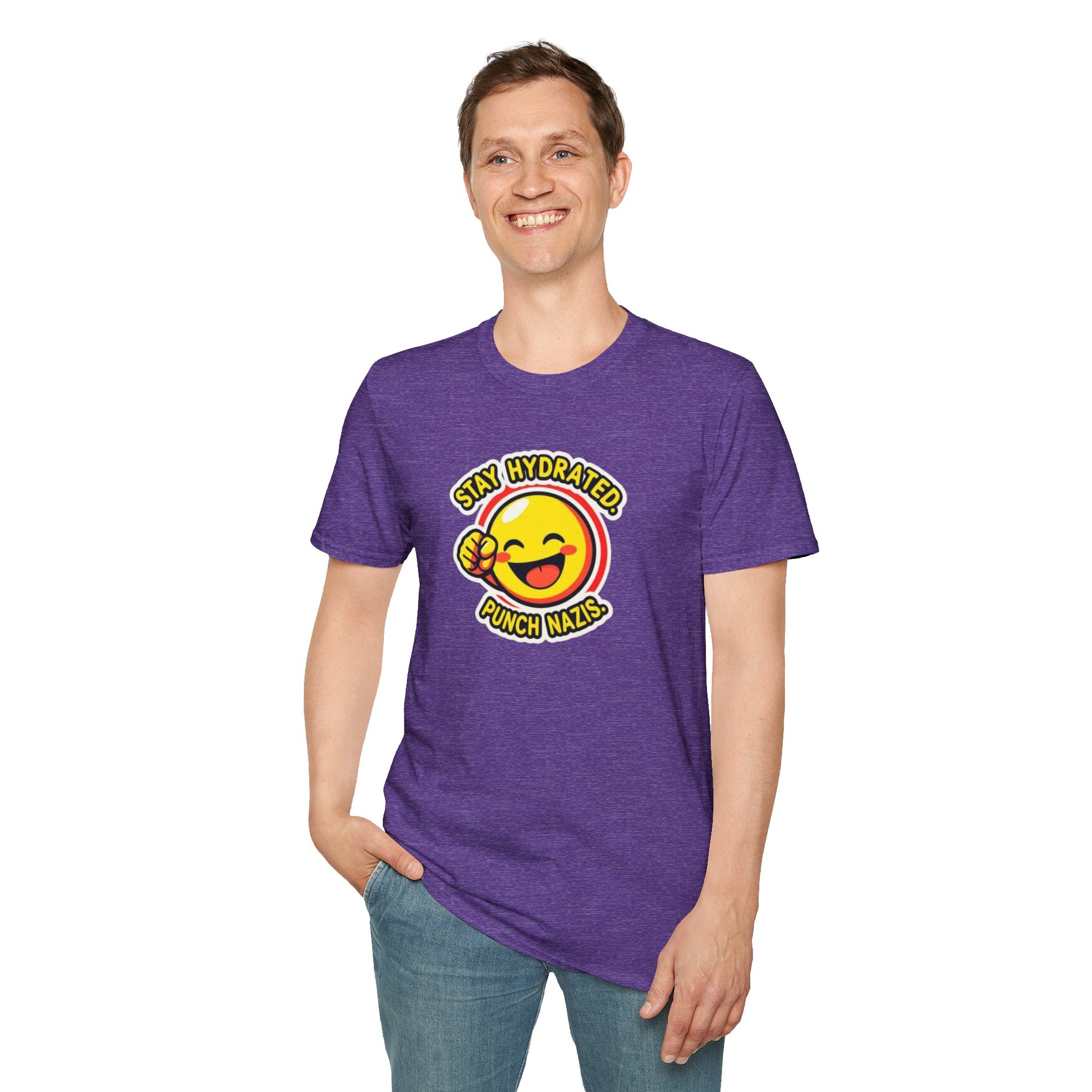 Stay Hydrated, Punch Nazis Funny Emoji T-Shirt