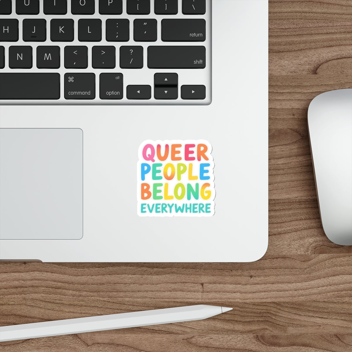 Die-Cut Stickers - QUEER PEOPLE BELONG EVERYWHERE
