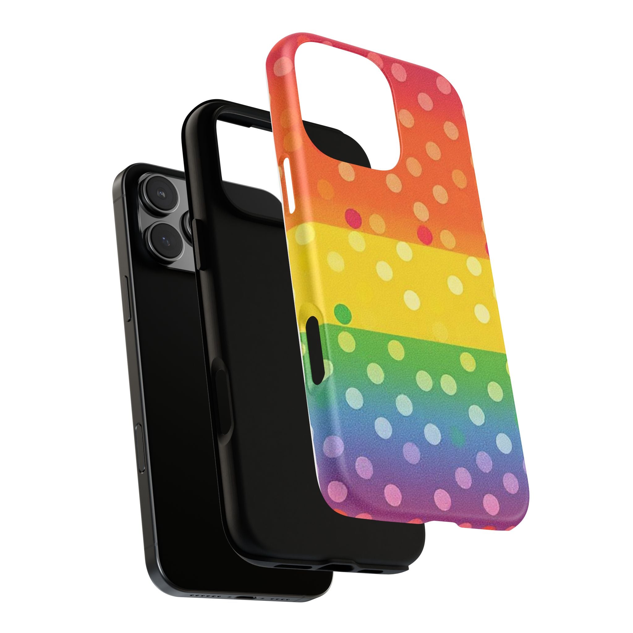 Rainbow Polka Dot Tough Phone Case for iPhone