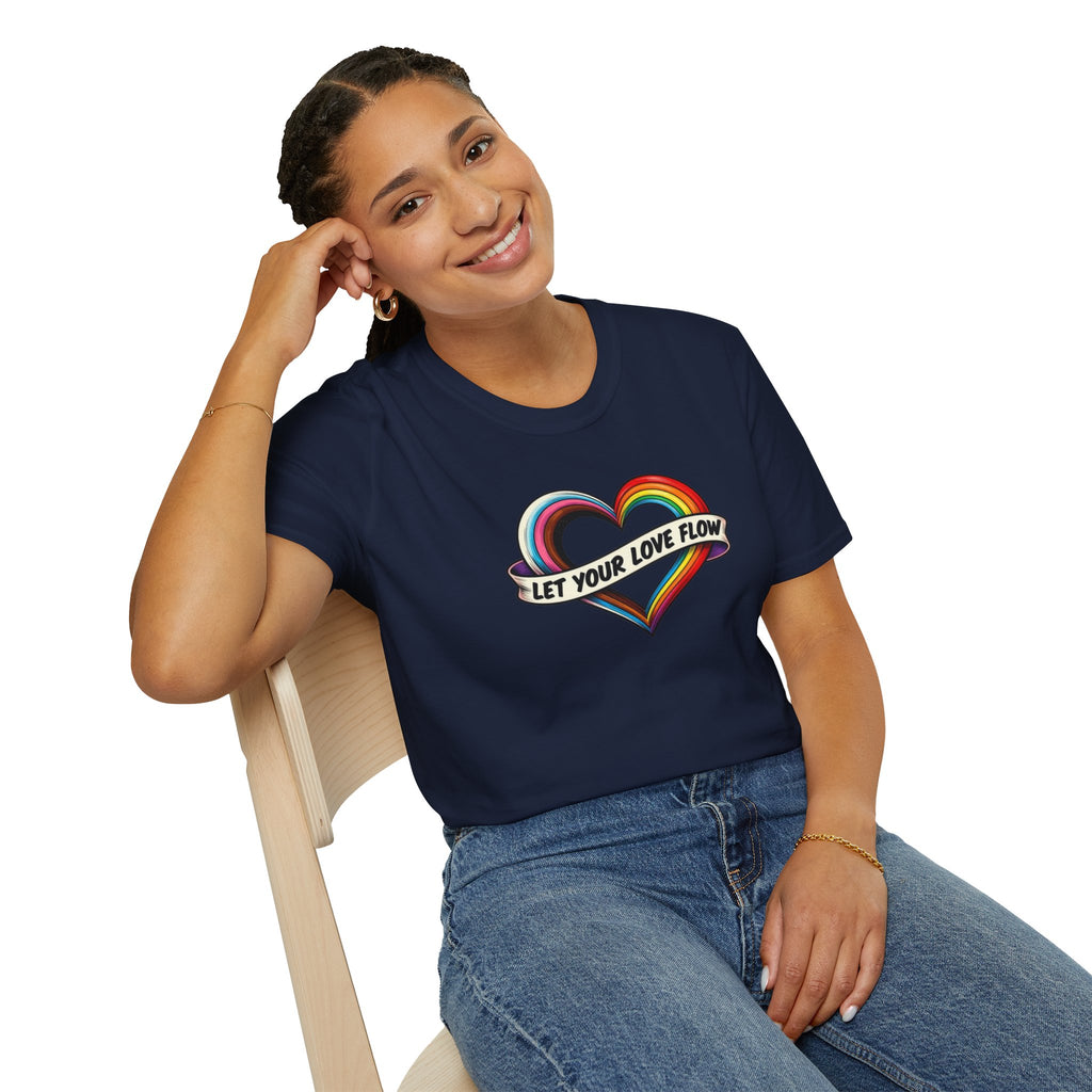 Let Your Love Flow Rainbow Heart T-Shirt