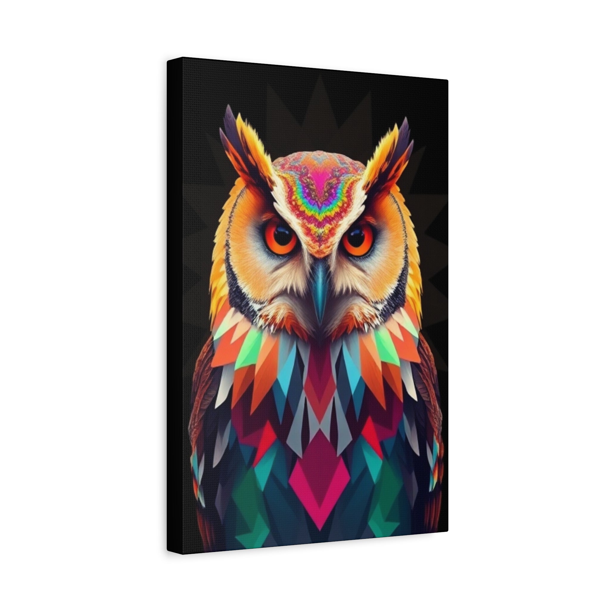 Colorful Owl Canvas Wall Art - 1.25" Stretched Matte