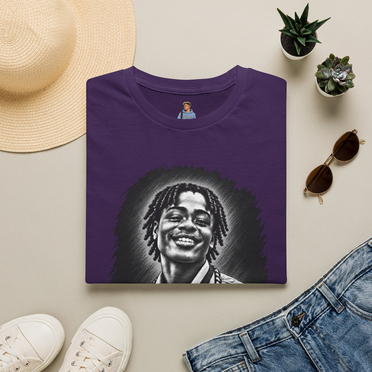 Smiling Portrait Front - In Memory of Pierre Damas Bel T-Shirt