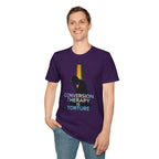 Unisex Softstyle T-Shirt: "Conversion Therapy is Torture" & "We All Belong" - LGBTQ+ Empowerment Tee