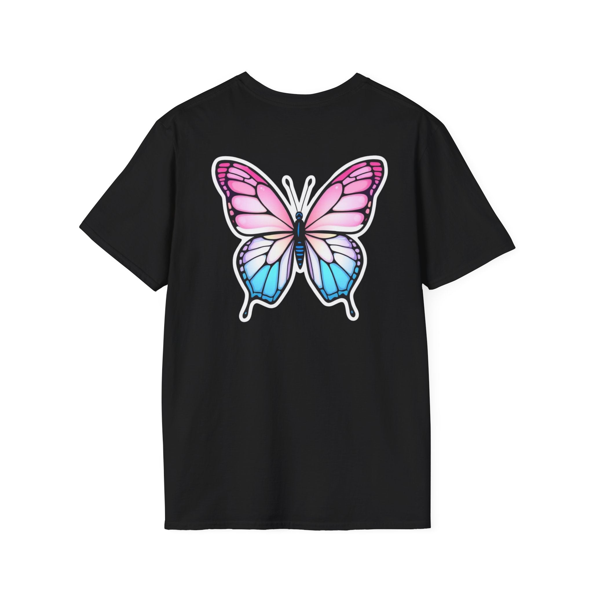 Trans Caterpillar to Butterfly Transformation T-Shirt, Unisex Graphic T-Shirt