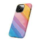 Colorful Diagonal Watercolor Tough Phone Case for iPhone