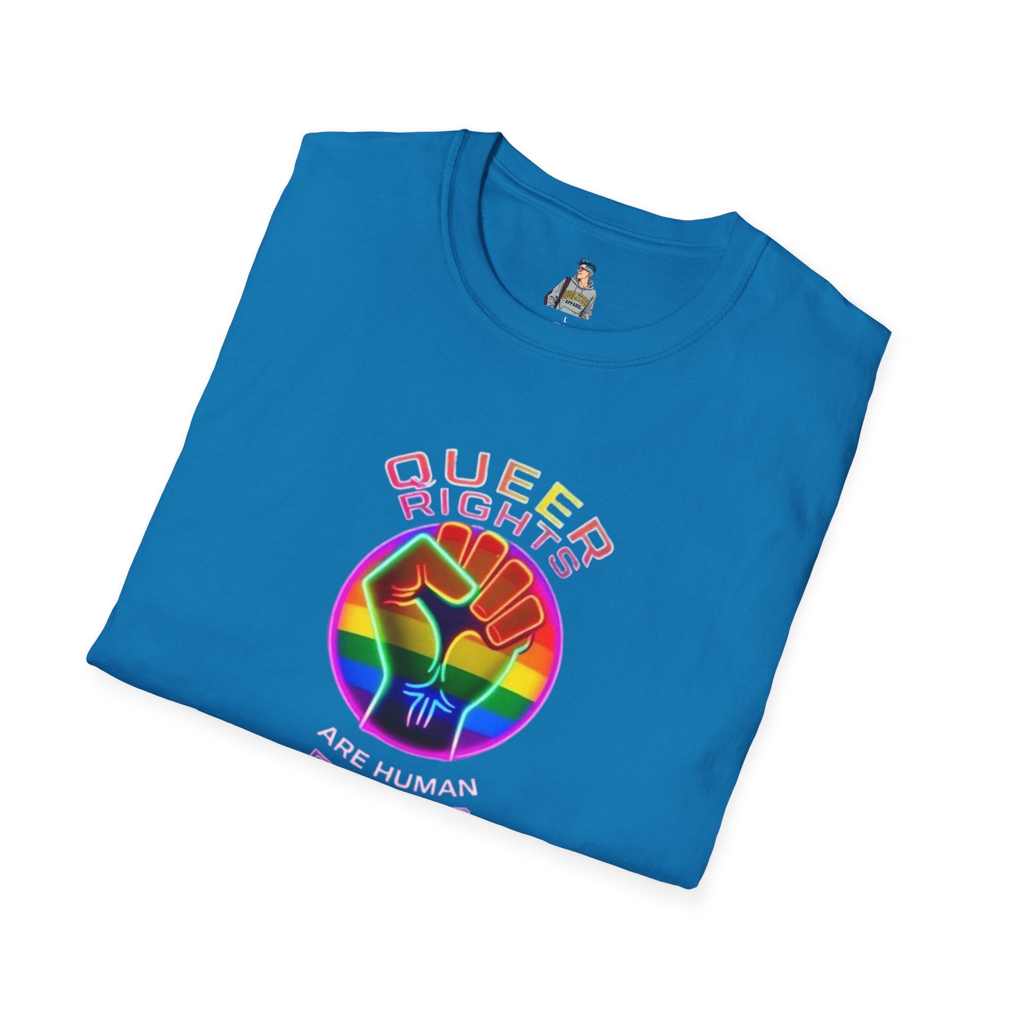 Unisex Softstyle T-Shirt - Queer Rights Are Human Rights Statement Tee
