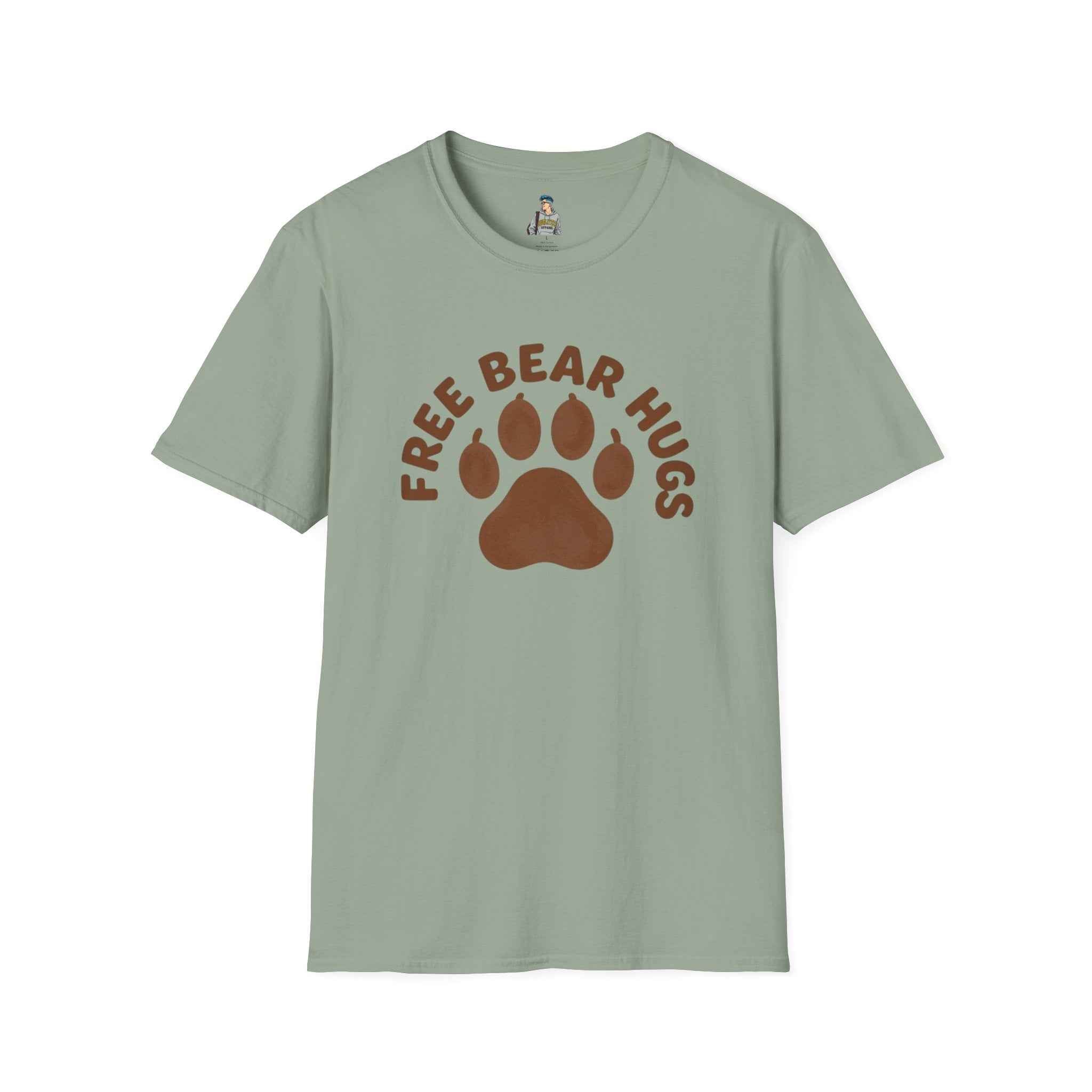 Free Bear Hugs T-Shirt — Cute Paw Print Wildlife Tee