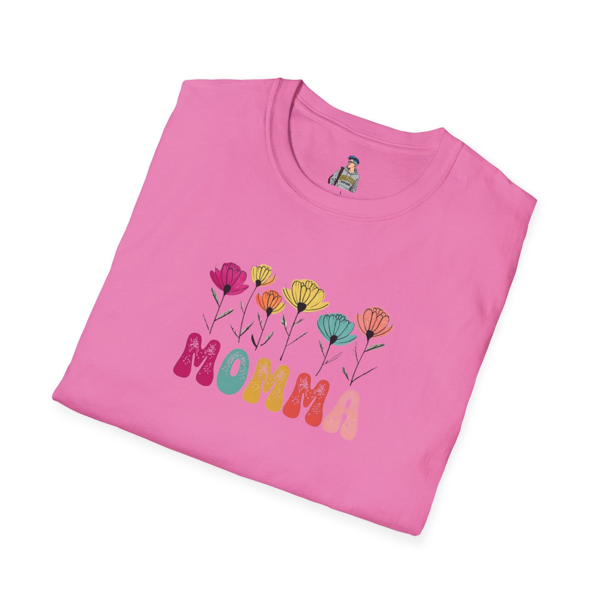 Floral 'Momma' Unisex Softstyle T-Shirt - Perfect for Mother's Day & Everyday Wear