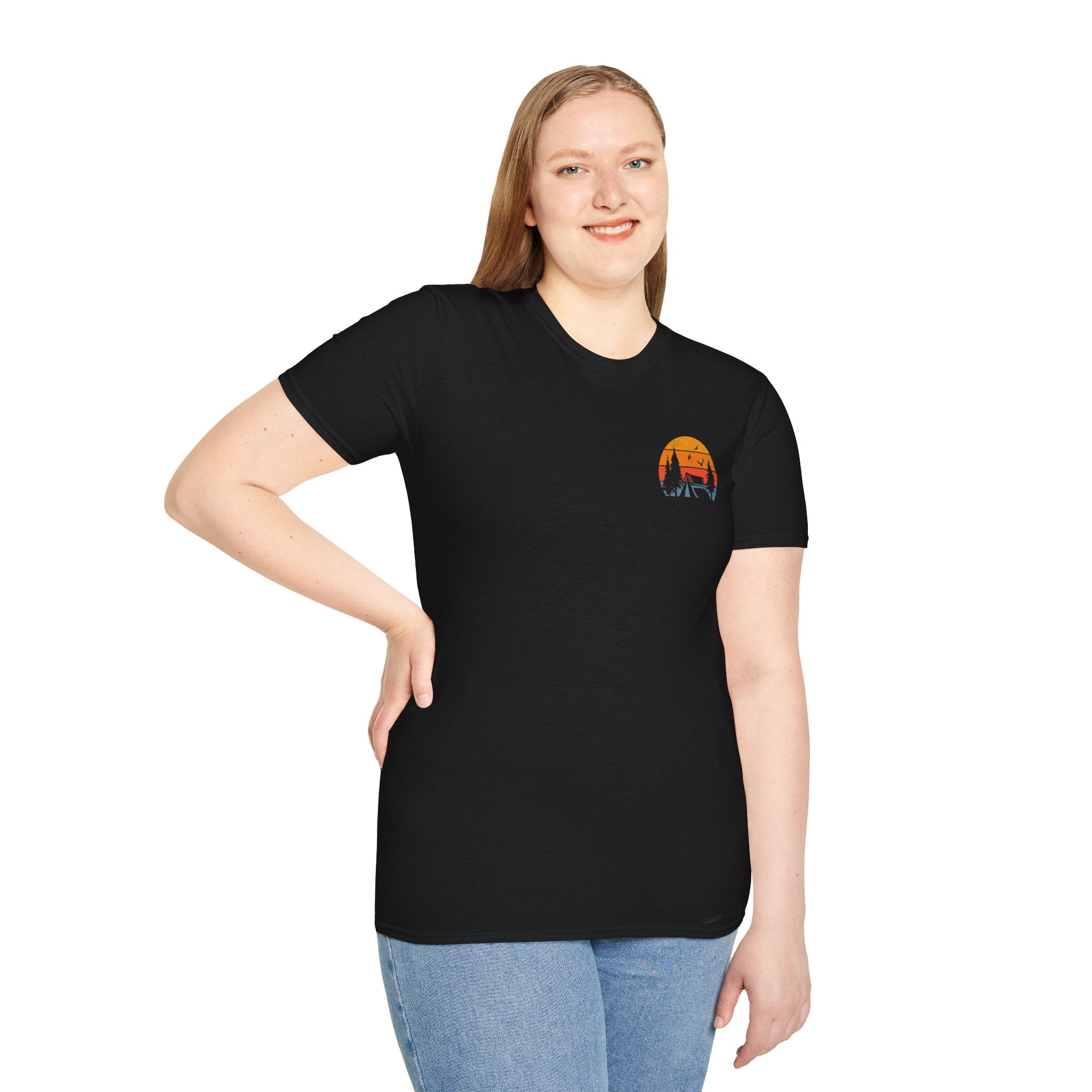 Unisex Softstyle T-Shirt - 'I'd Rather Be Camping' Adventure Tee