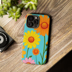 Floral Tough Phone Case for iPhone — Bright Daisy Garden Protective Cover