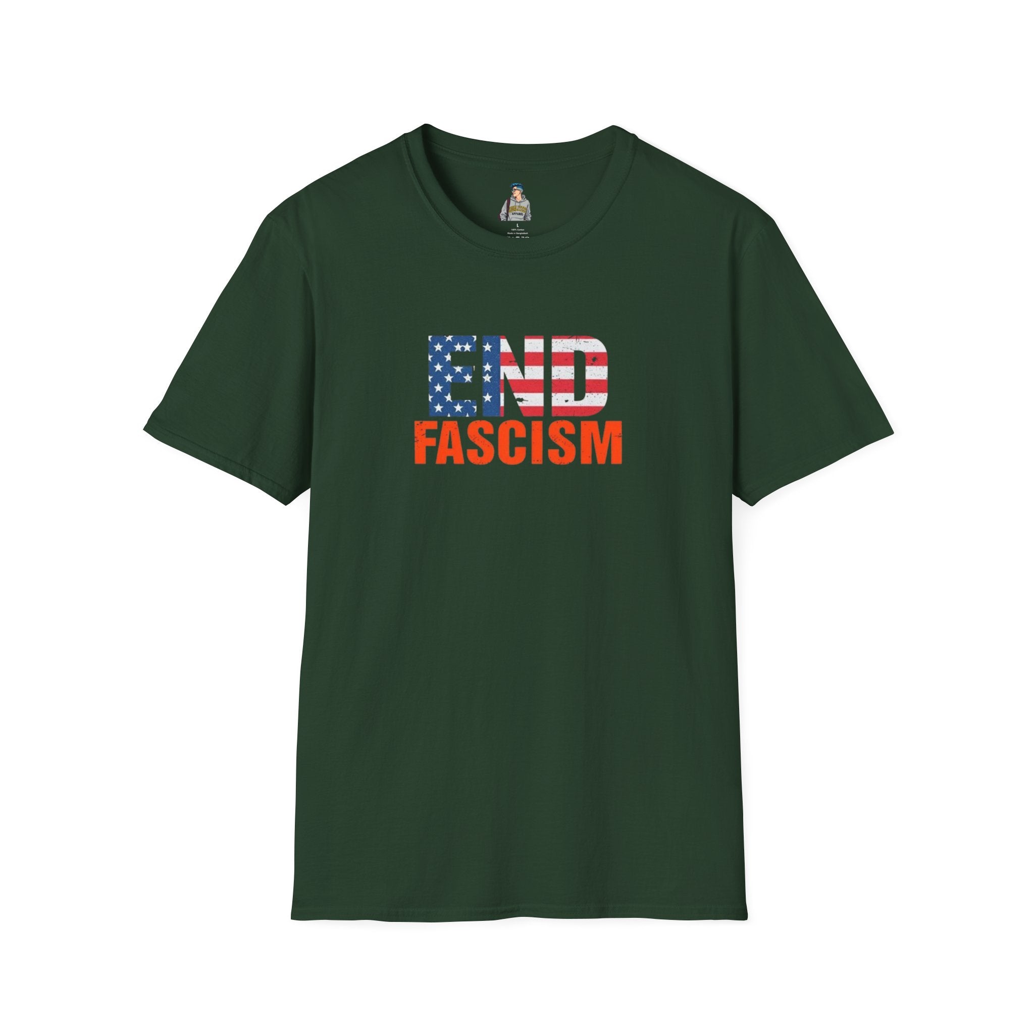 End Fascism Unisex Softstyle T-Shirt | Bold Patriotic Statement Tee
