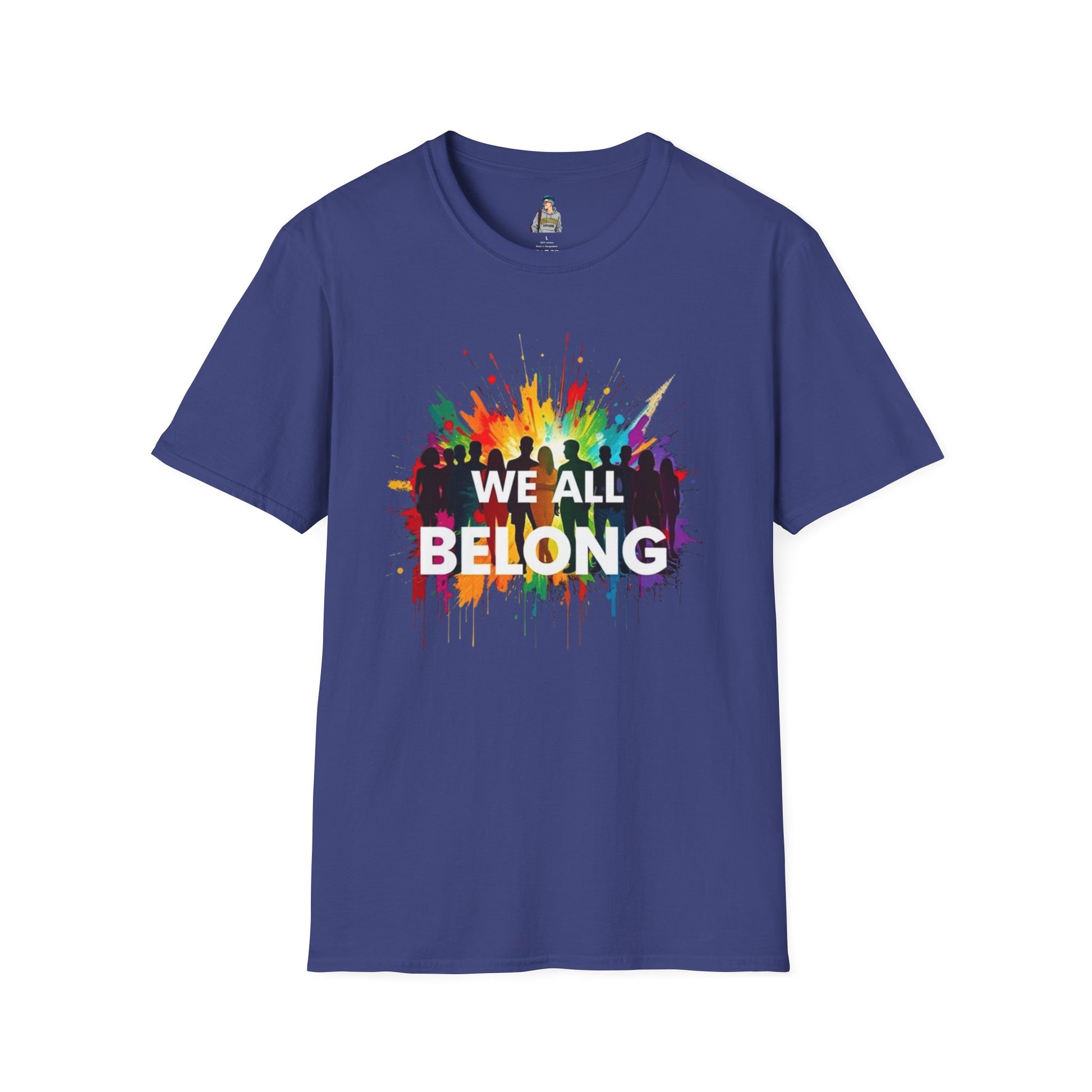 We All Belong Unisex Softstyle T-Shirt - Colorful Pride Tee