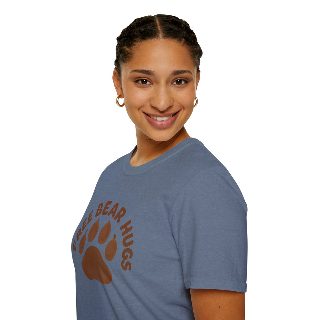 Free Bear Hugs T-Shirt — Cute Paw Print Wildlife Tee