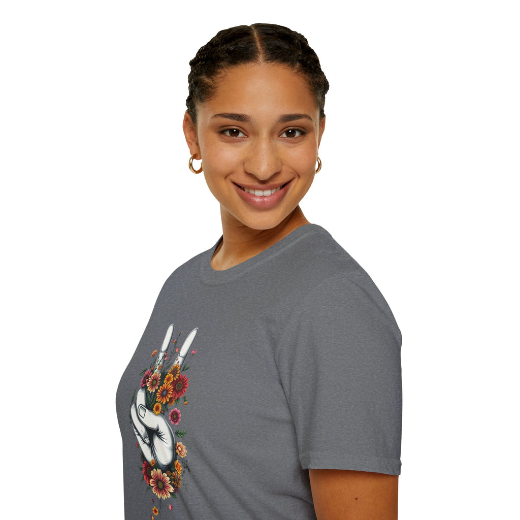 Grow Peace Unisex Softstyle T-Shirt - Boho Inspiration, Perfect for Festivals and Everyday Wear