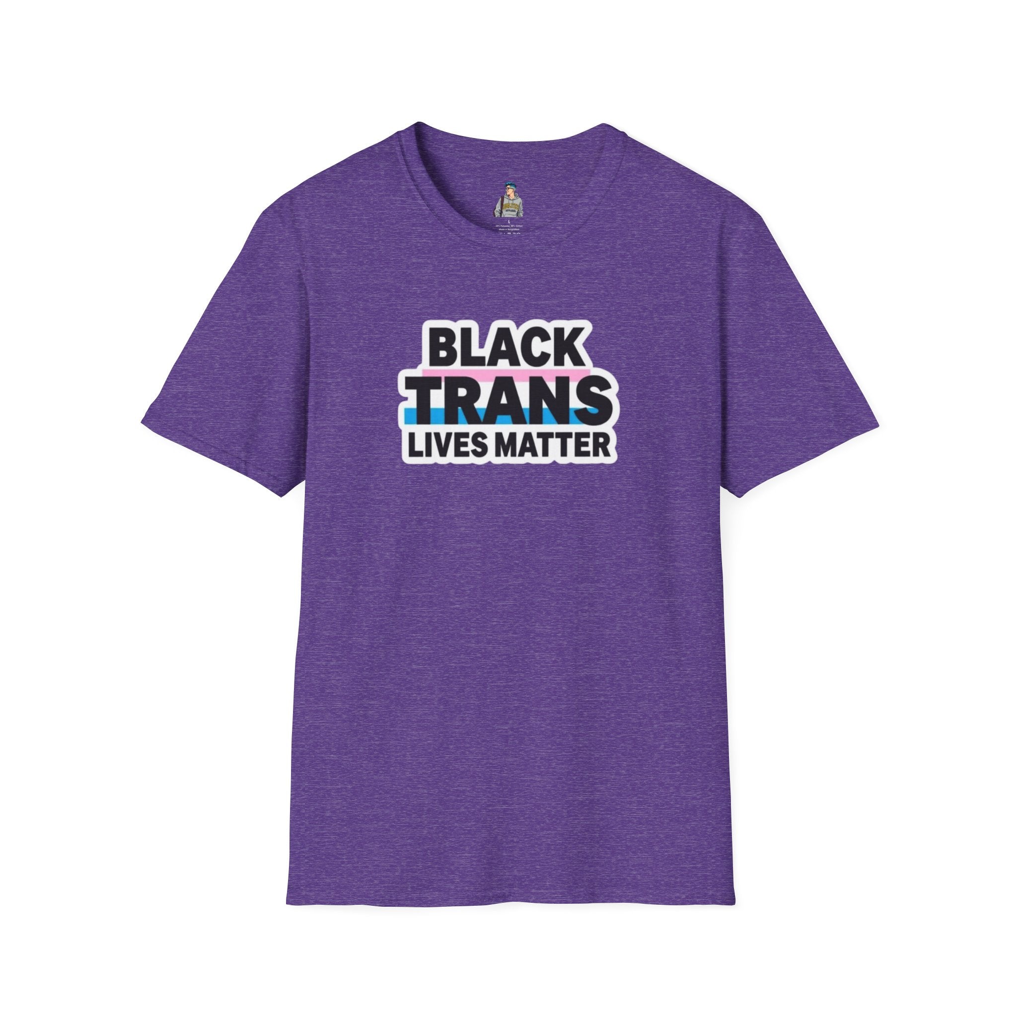 Unisex Softstyle T-Shirt - Black Trans Lives Matter Statement Tee
