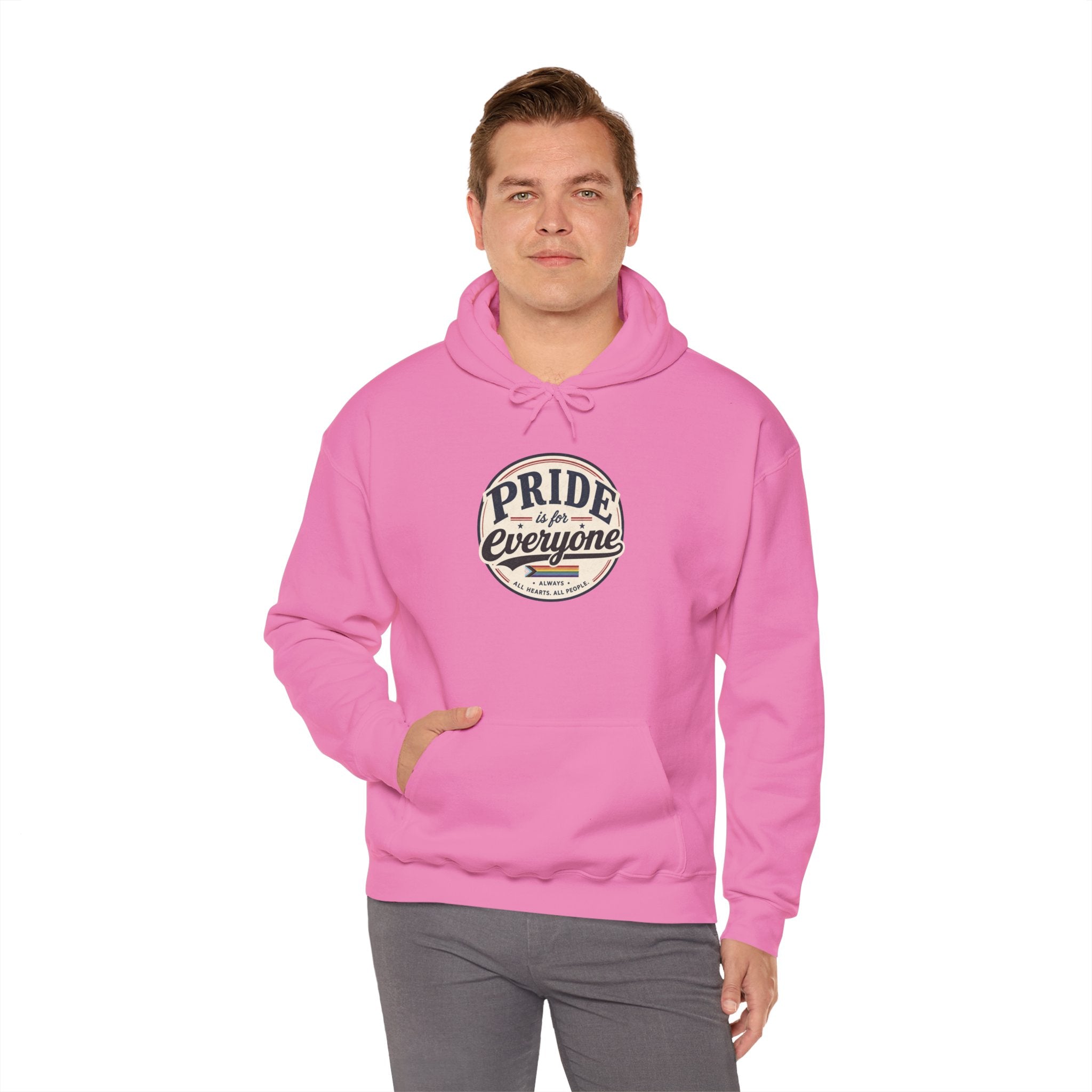 Pride Is For Everyone Pullover Hoodie — Vintage Graphic Inclusivity Sweatshirt