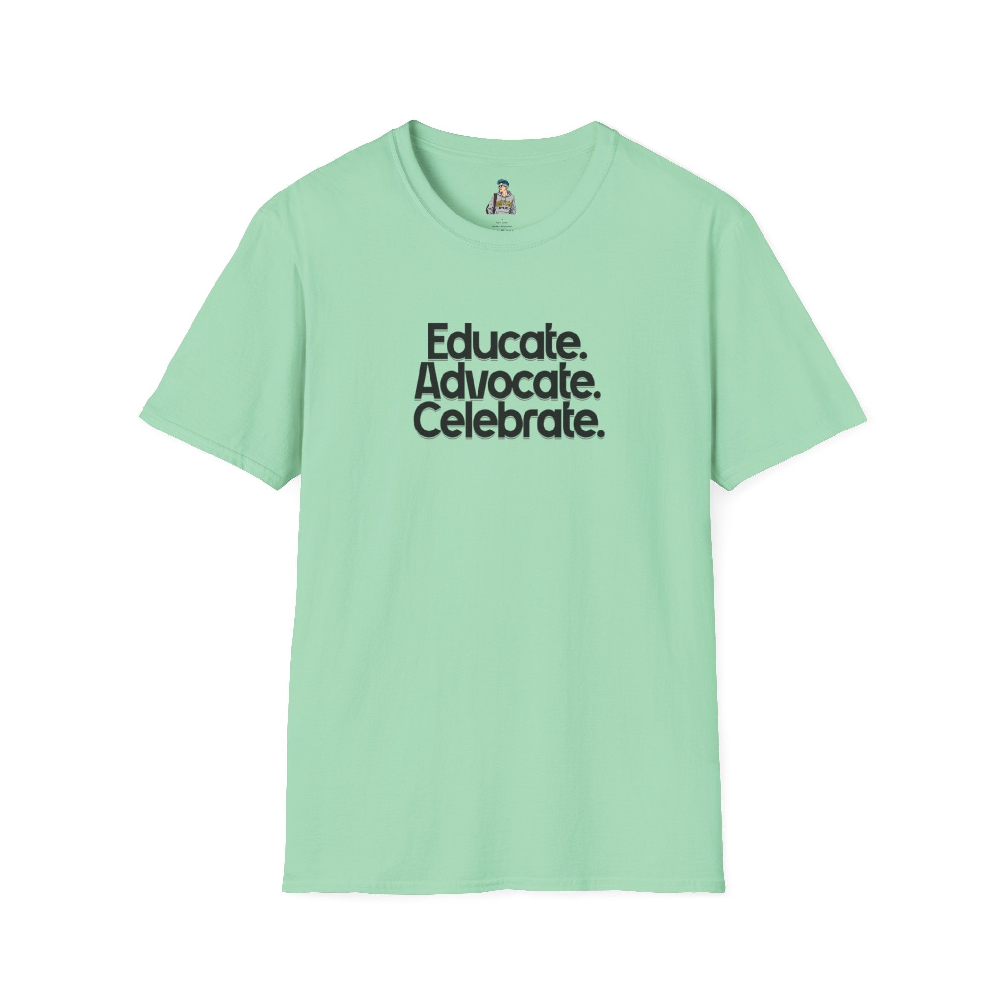 Teacher Advocate T-Shirt - Subtle Pride Educate Advocate Celebrate Design - EqualiTees.Me