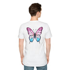 Trans Caterpillar to Butterfly Transformation T-Shirt, Unisex Graphic T-Shirt