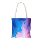 Pink, White and Blue Watercolor on Canvas Design - Tote Bag