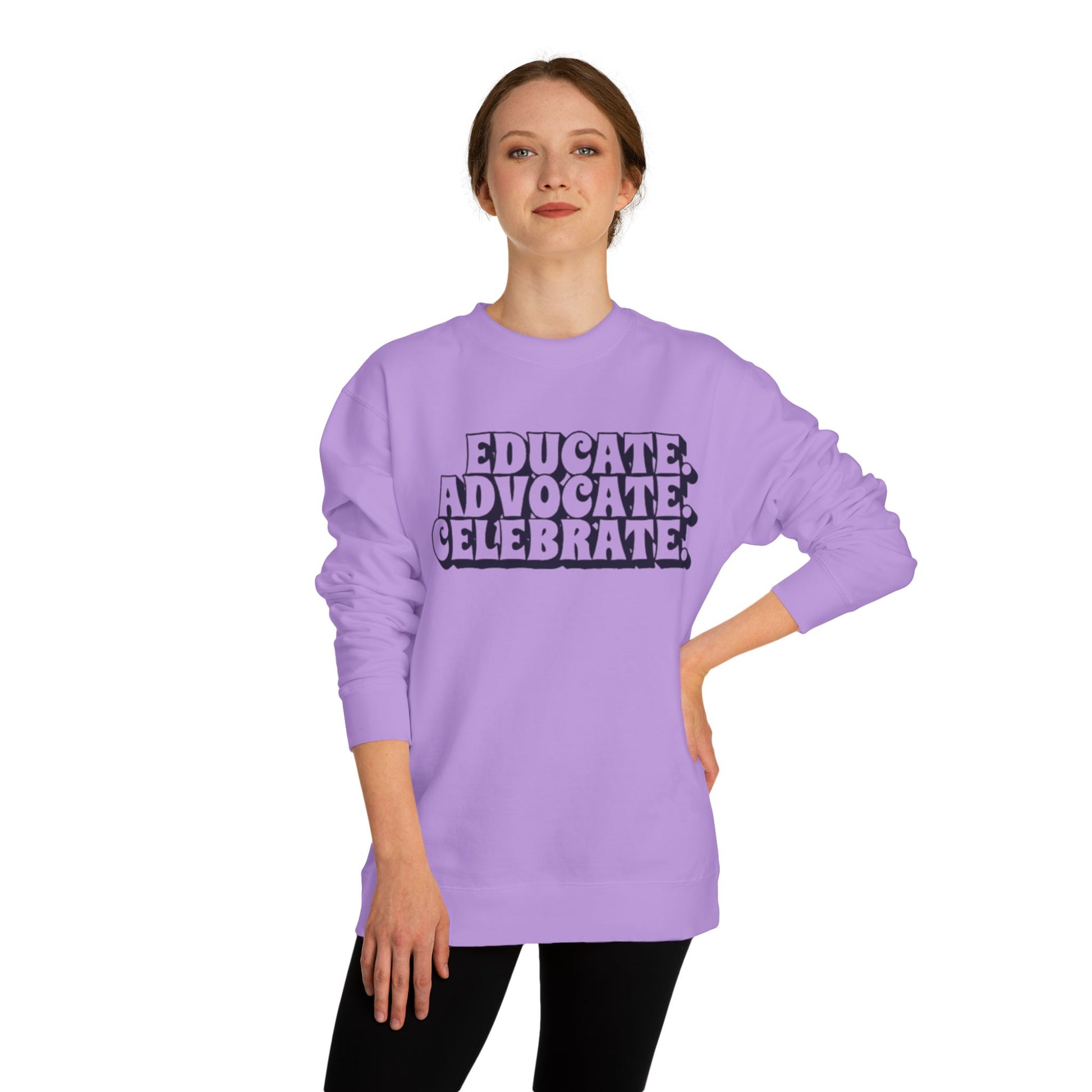 Educate, Advocate, Celebrate Unisex Crew Neck Sweatshirt - Empowerment Apparel