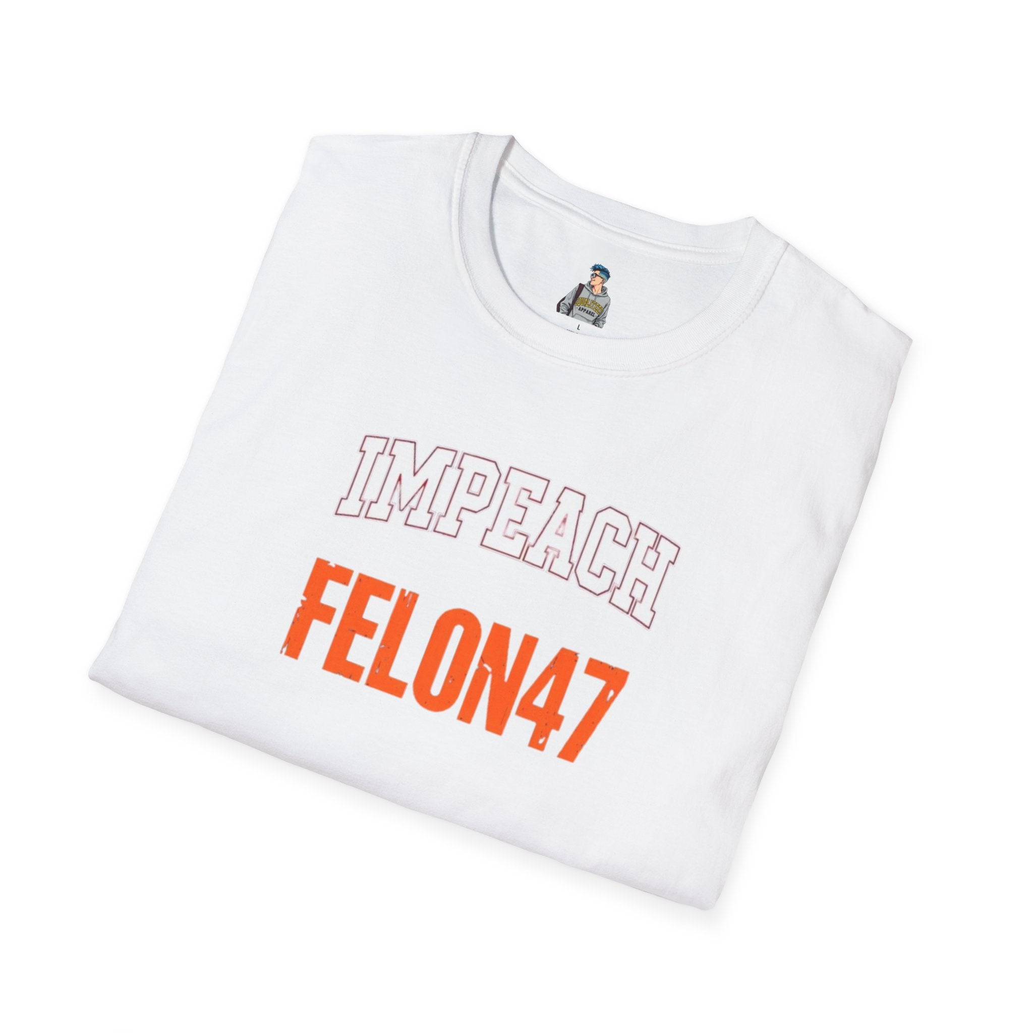 Impeach Felon47 Unisex Softstyle T-Shirt - USA Graphic Statement Tee