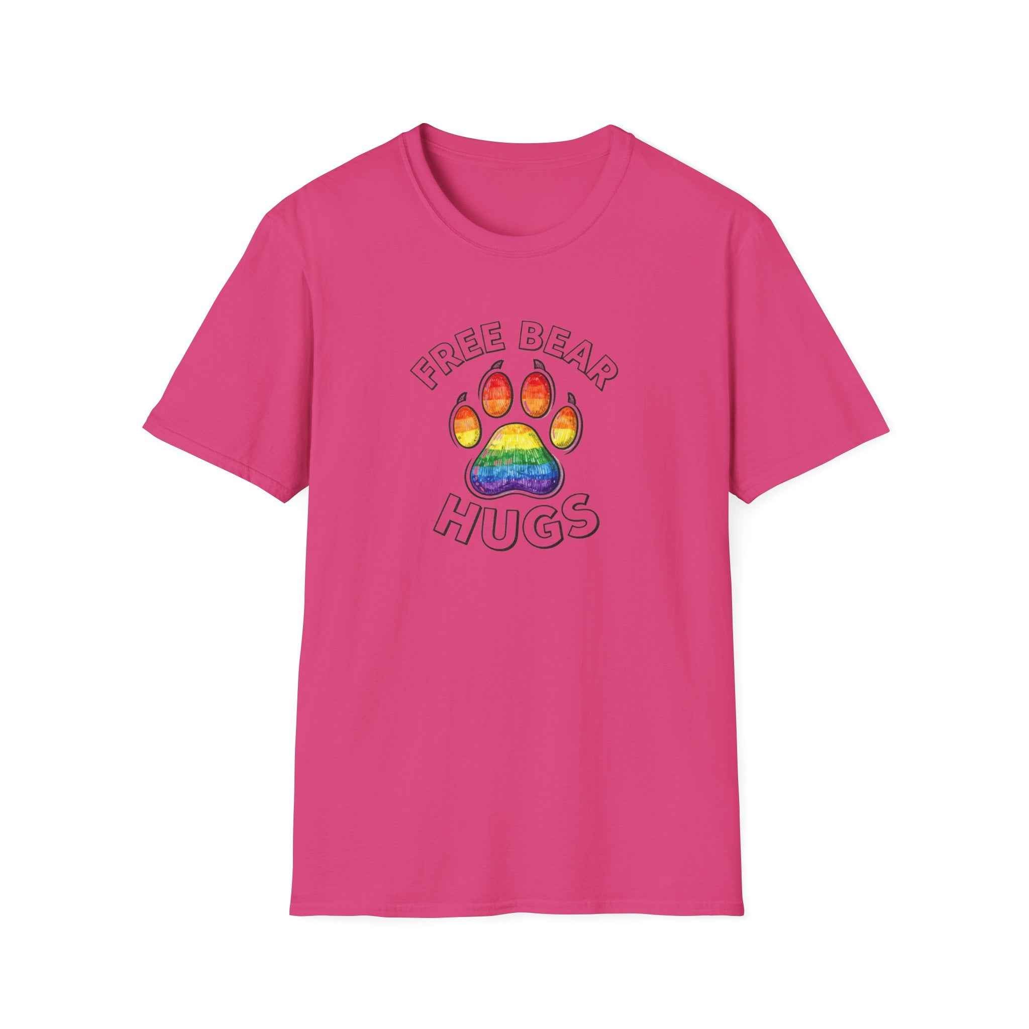 Free Bear Hugs Rainbow Paw T-Shirt