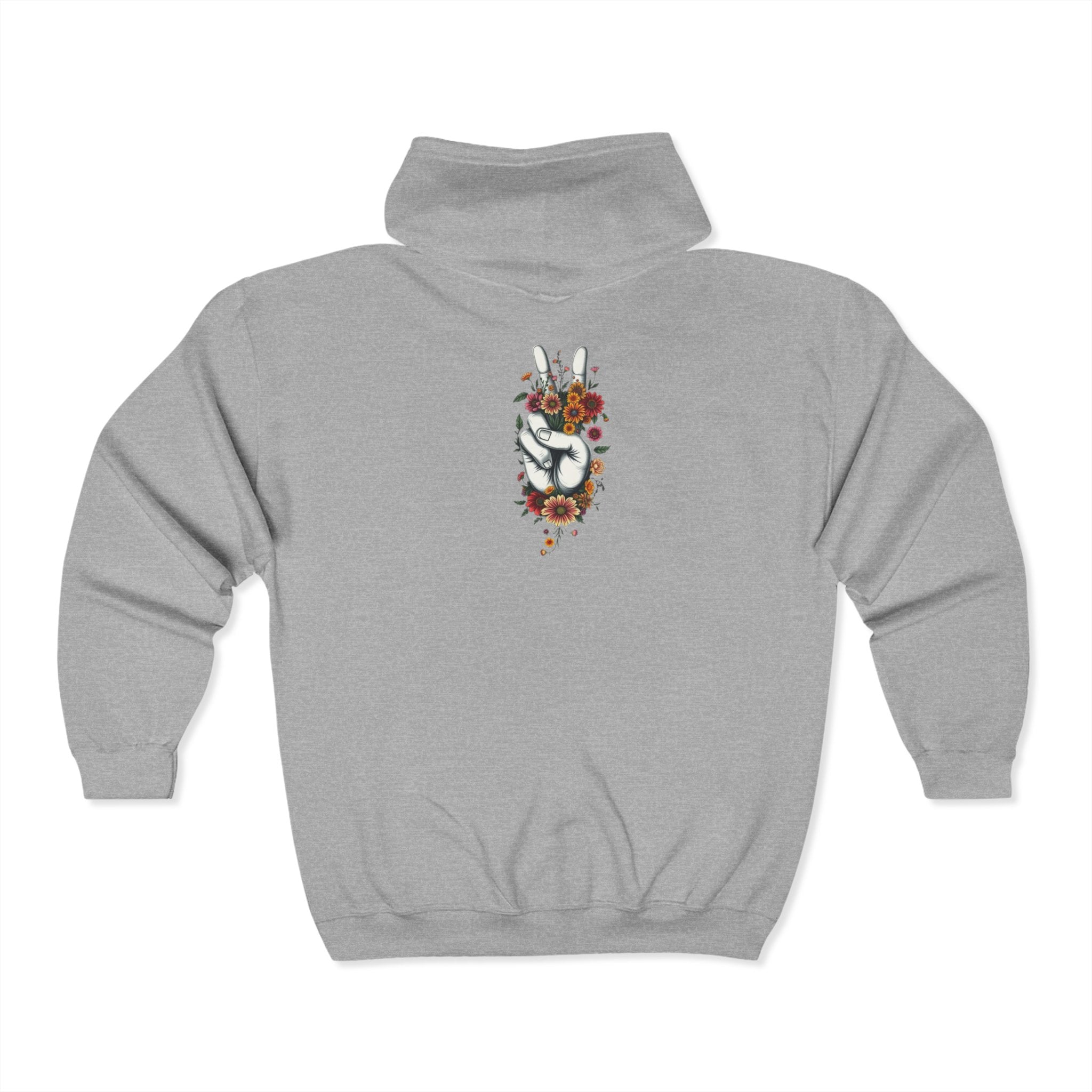 Grow Peace Zip-Up Hoodie - Cozy Outdoor Style
