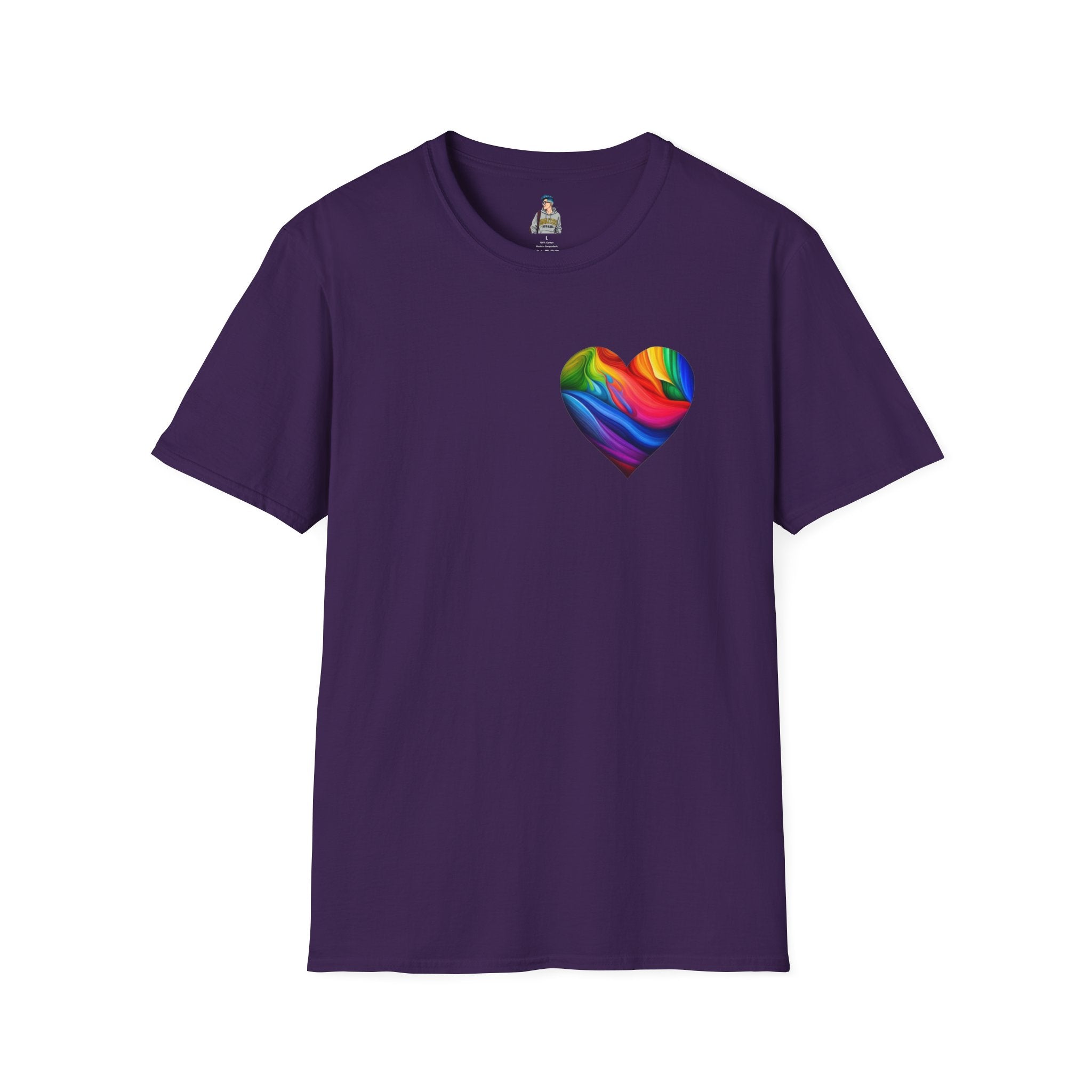Unisex Softstyle T-Shirt - Pride Heart Design with 'Existence is Resistance'