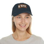 Stylish Dad Hat with FDT Leather Patch - Casual Sun Protection for Dads