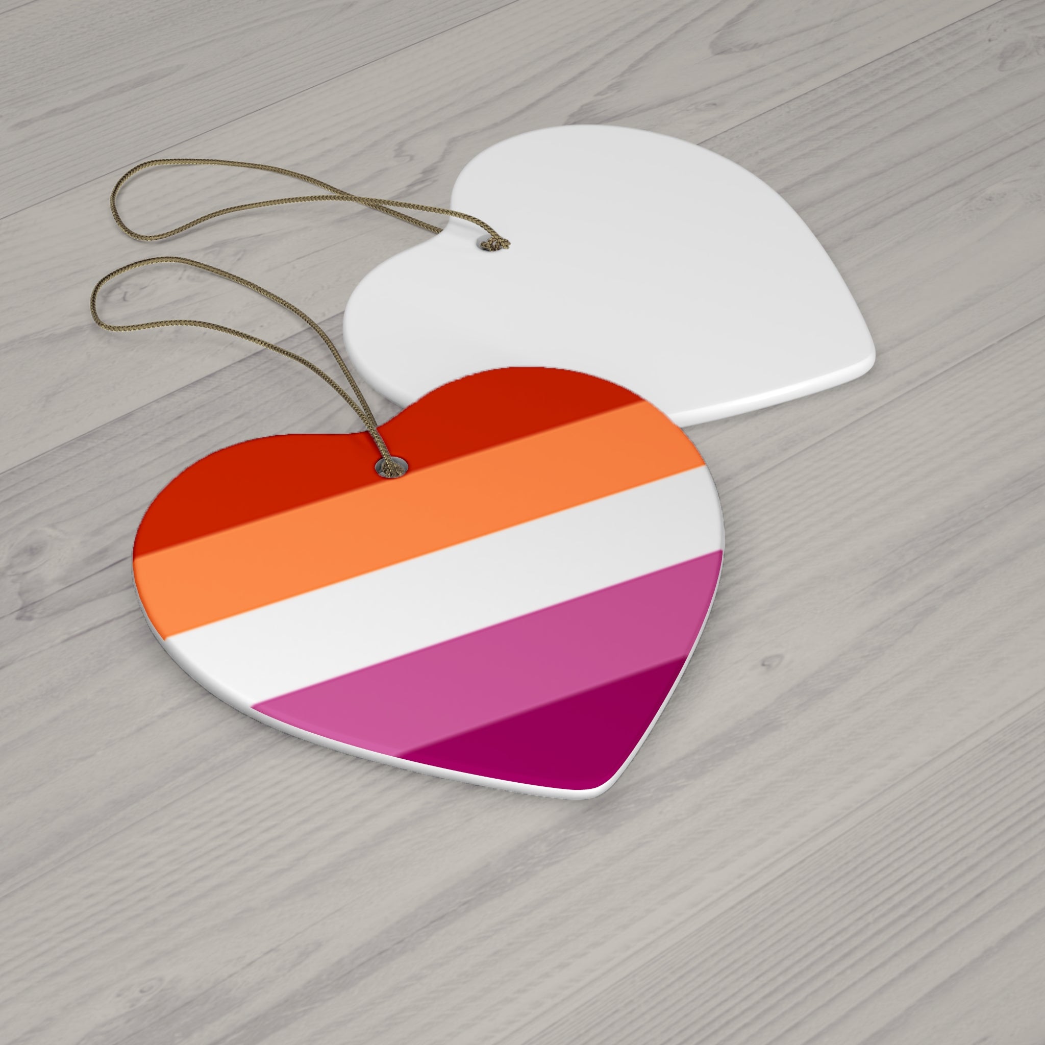 Lesbian Pride Ceramic Ornament - 4 Vibrant Shapes for Celebrations and Holidays