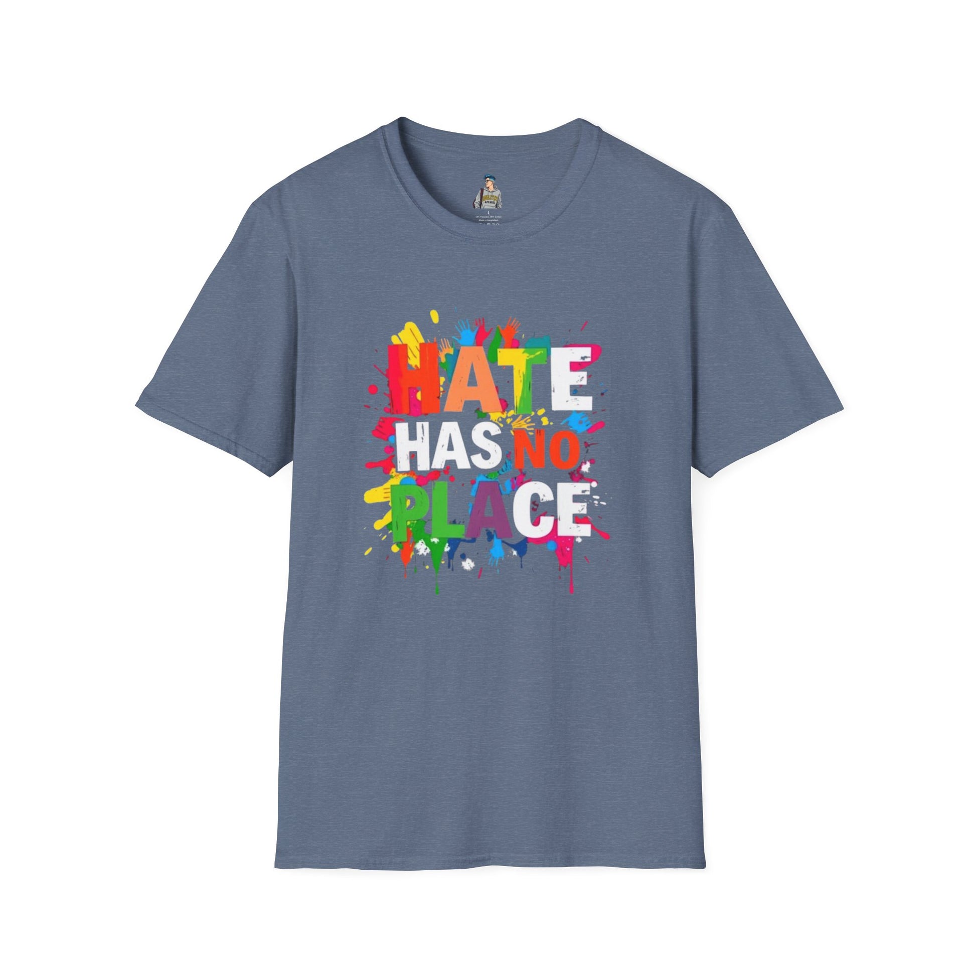 Unisex Softstyle T-Shirt - Hate Has No Place Colorful Graphic Tee