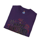 Juneteenth T-Shirt - "Happy Juneteenth" Fireworks Celebration Tee