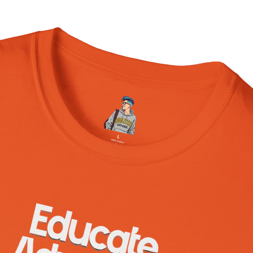 Educate. Advocate. Celebrate. Minimalist Pride T-Shirt - EqualiTees.Me