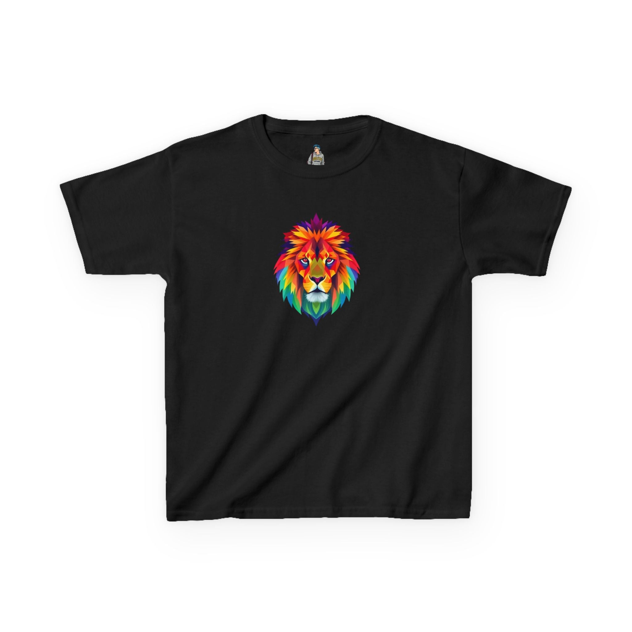 Colorful Fractal Lion Kids Heavy Cotton Tee