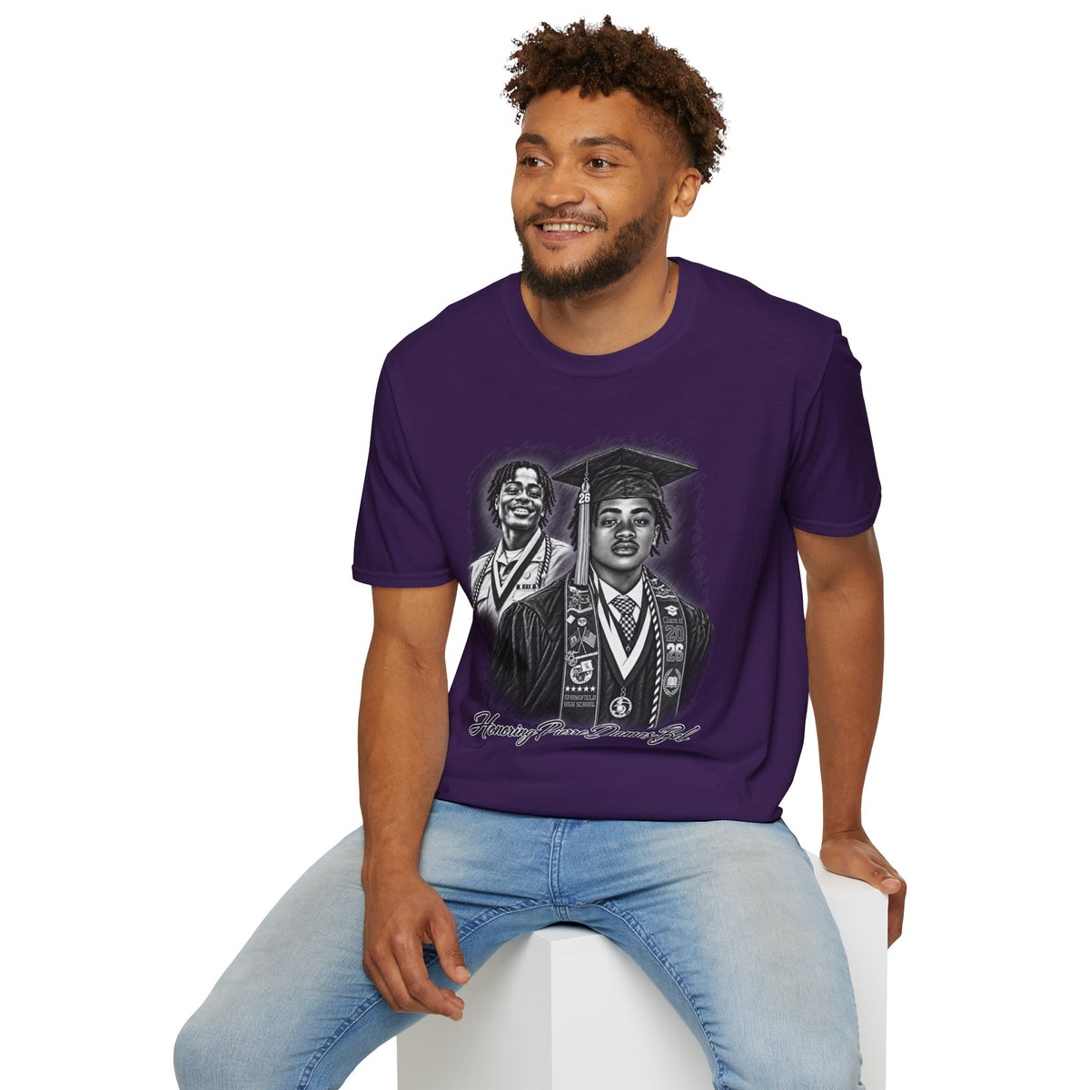 Double Portrait Front - In Memory of Pierre Damas Bel T-Shirt