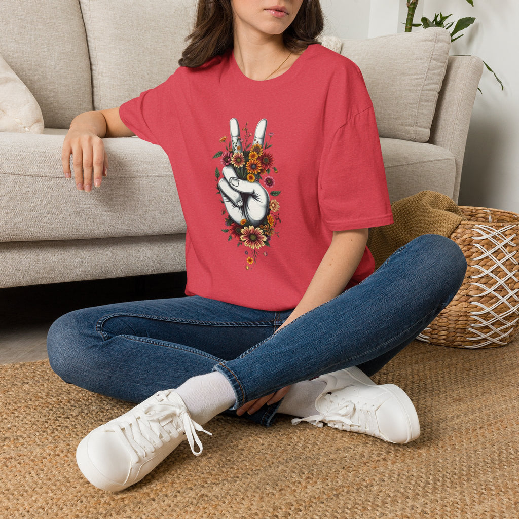 Grow Peace Unisex Softstyle T-Shirt - Boho Inspiration, Perfect for Festivals and Everyday Wear
