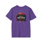 Inclusive Art Unisex Softstyle T-Shirt – ‘ Rainbow Handprint We All Belong’