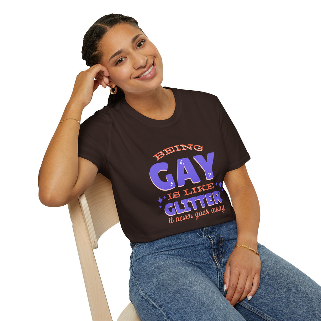 Being Gay Is Like Glitter Pride Tree Las Vegas T-Shirt