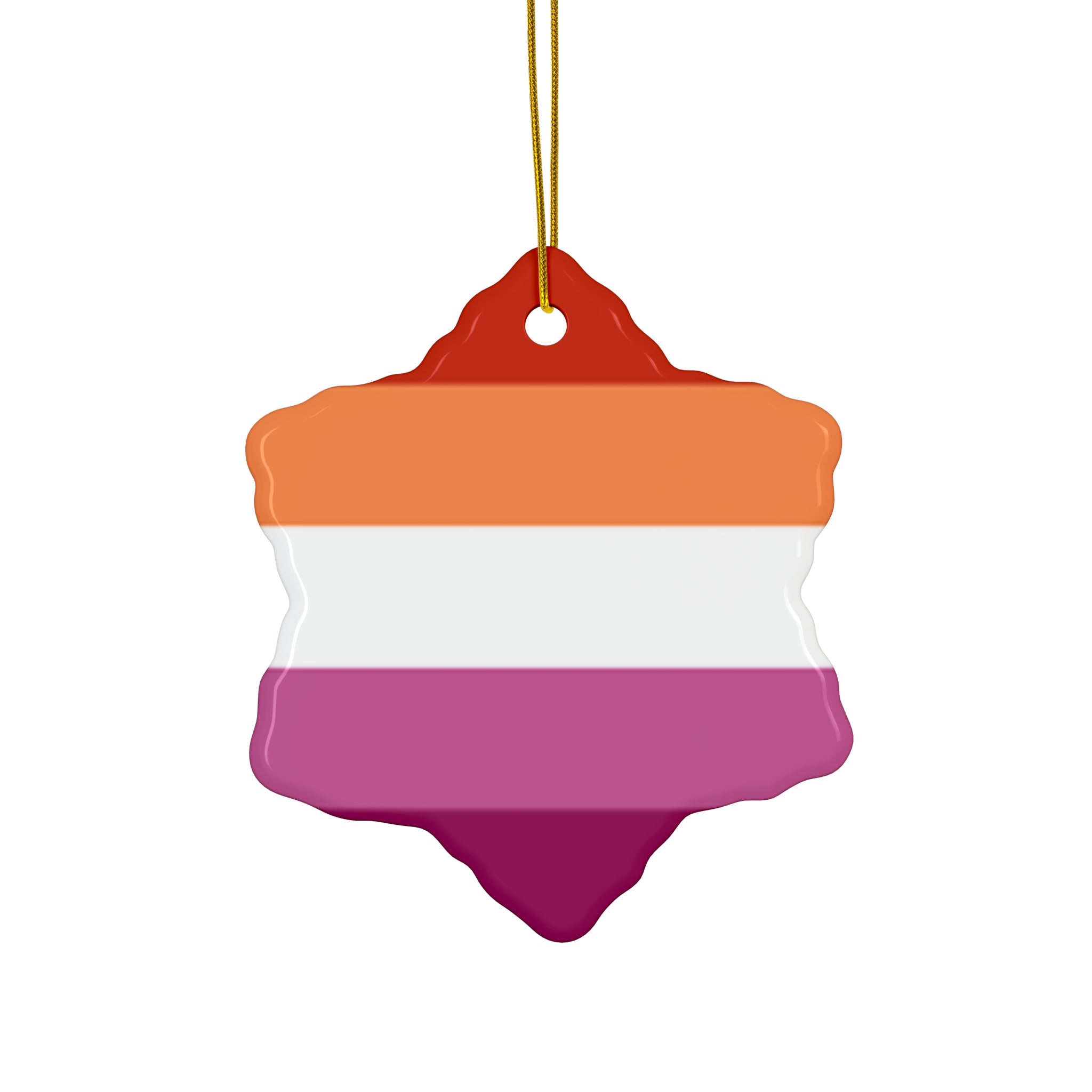 Lesbian Pride Ceramic Ornament - 4 Vibrant Shapes for Celebrations and Holidays