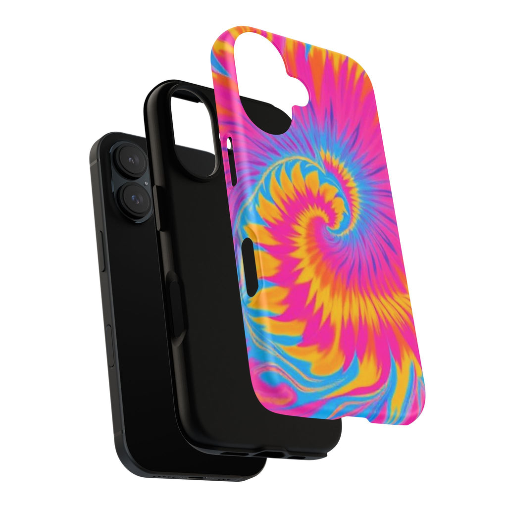 Vibrant Tie-Dye Swirl Protective Tough Case for iPhone