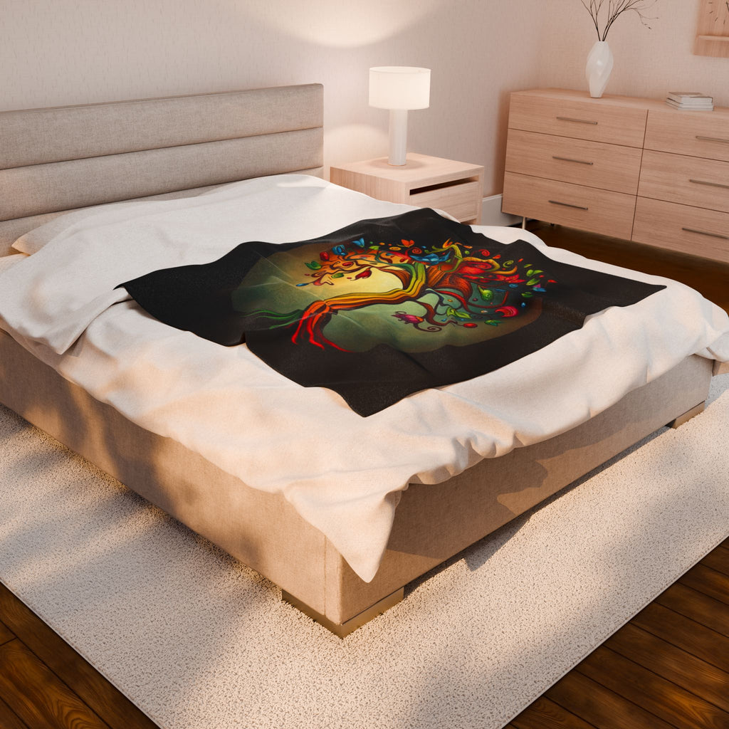Diversity Tree Velveteen Plush Blanket – For Comfort and Warmth