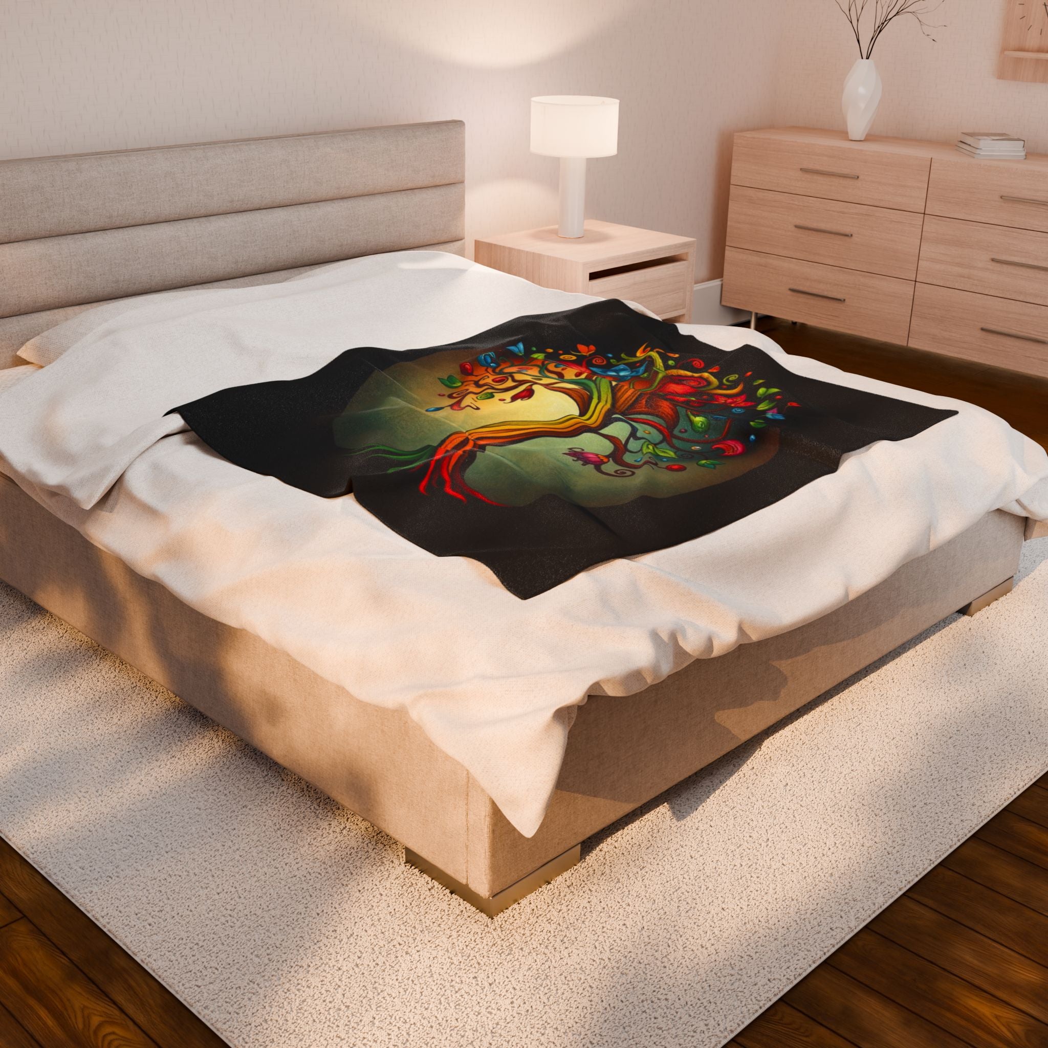 Diversity Tree Velveteen Plush Blanket – For Comfort and Warmth