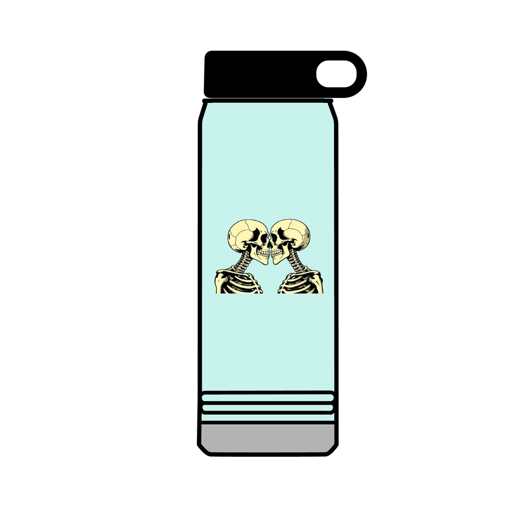 32oz Water Bottle Kissing Skeletons